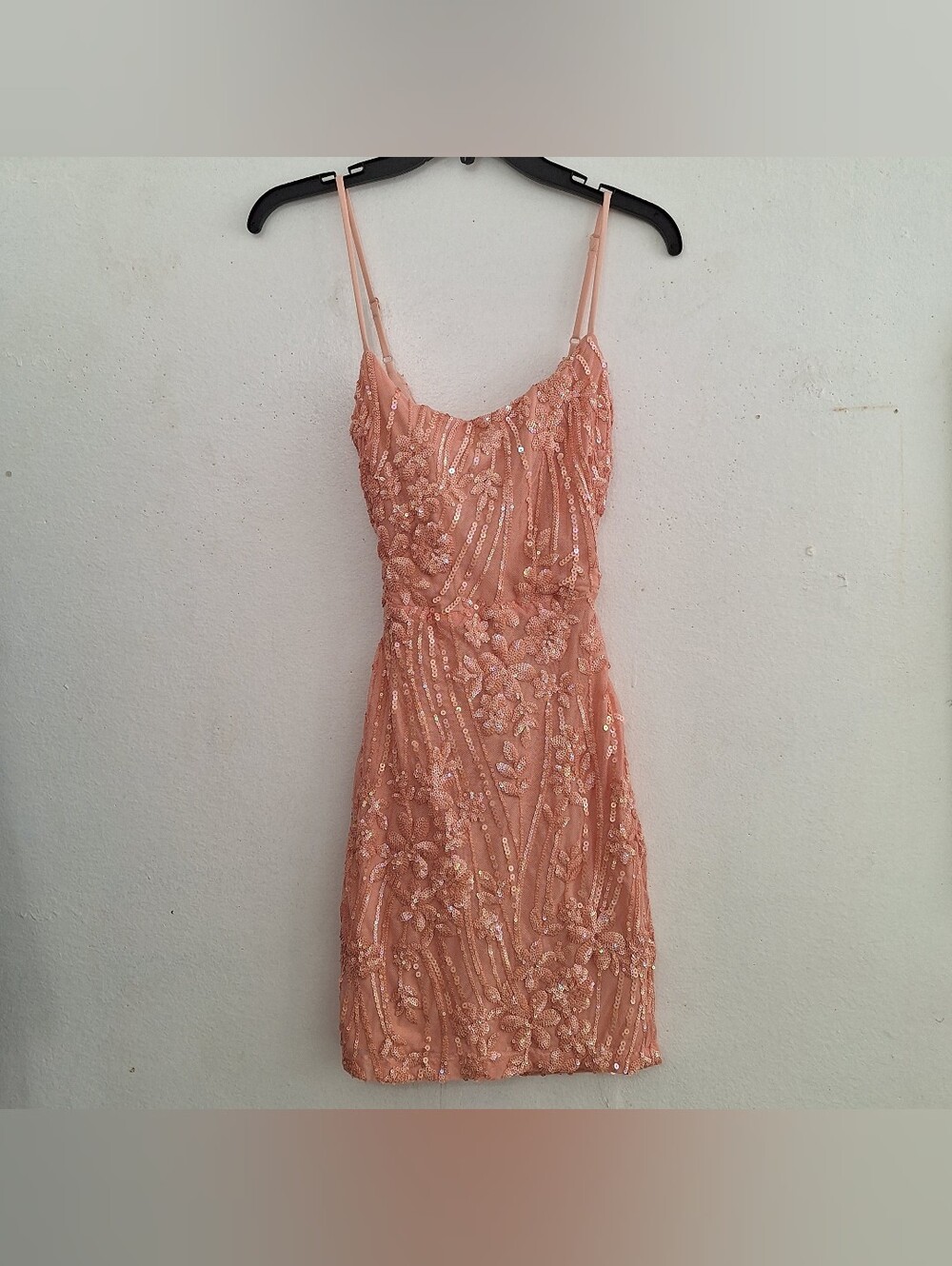 Alayah Floral Sequin Lace-Up Mini Dress